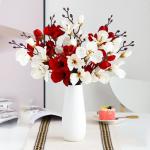 Kunstblumen Künstliche Magnolienblume mit Vase, Hochzeitsdekoration, realistischer Seidenblumenstrauß für den Heimtisch, Blumengeschäft, 4 Farben für jeden Anlass