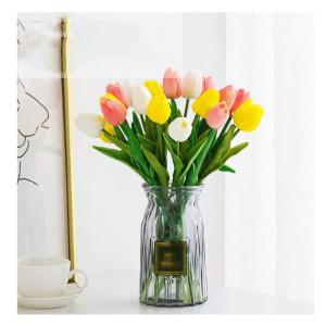 Kunstblumen Künstliche Blumen, Tulpe mit Vase, künstliche Pflanzen, künstliche Pflanzen für Heimdekoration – Seidenblumen-Arrangement für Partys für jeden Anlass