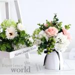 Kunstblumen Künstliche Blumen im Topf, Kunstblumen-Arrangement mit Keramikvase für Zuhause, Büro, Küche, Schlafzimmer, Hochzeitsdekoration für jeden Anlass