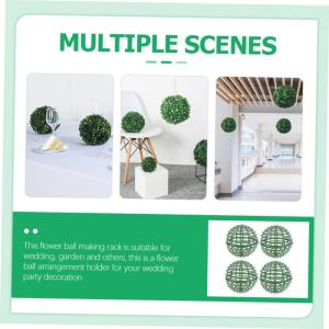 1 Satz Blumenarrangement Kreisrahmen Mooskugelkäfig Topiary Sphäre Rahmen Kleine Formschnittkugeln Draht-Topiary-Kugel Kugelkäfig Aus Buchsbaum Anlage Gestell Plastik Green 4 St