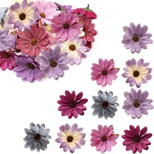 Bloemen om te knutselen, 50 stuks, , strooibloemen, decoratie, zijde, madeliefjes, bloemkoppen, zijden bloemen, om te knutselen, voor doe-het-zelf tuin, bruiloft