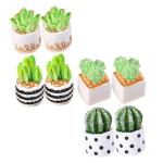 40 stuks kunstmatige cactus kantoordecoratie kantoorinrichting tuin miniatuur ornament installatie kunsthandwerk van hars mini bonsai model kleine bloementjes glas plant