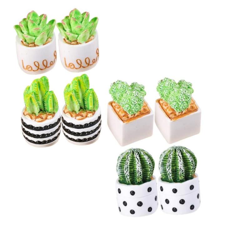 40 stuks kunstmatige cactus kantoordecoratie kantoorinrichting tuin miniatuur ornament installatie kunsthandwerk van hars mini bonsai model kleine bloementjes glas plant