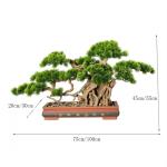 Kunstbonsai-boom kunstmatige bonsai-boom in vierkante keramische bloempot simulatie welkomstdennenboom grote groene potplant bonsai nep dennenboom voor binnen- en buitendecoratie k