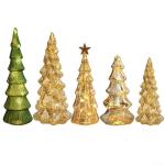 Exquisiter Glas-Weihnachtsbaum mit Lichtern Glas-Weihnachtsbaum mit Lichtern Tischdeko Weihnachtsbaum Leuchtturm Ornamente (E)