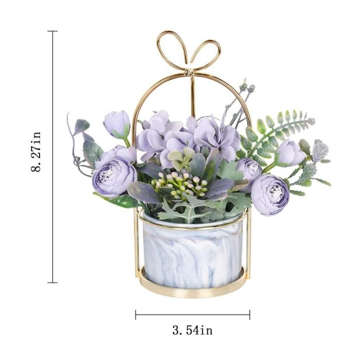 Kunstbloemen in pot, kunstbloemen als echte valse hortensia, zijden bloemen voor bruiloftsdecoratie, tafeldecoratie, woonkamer, slaapkamer, kamerdecoratie