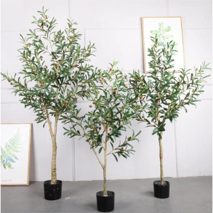 Künstliche Pflanze Künstlicher Olivenbaum Im Topf, Gefälschte Gründekoration Mit Biegsamen Ästen Für Den Innen- Und Außenbereich, Hausgarten, Büro Künstlicher Baum(120cm)