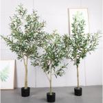 Künstliche Pflanze Künstlicher Olivenbaum Im Topf, Gefälschte Gründekoration Mit Biegsamen Ästen Für Den Innen- Und Außenbereich, Hausgarten, Büro Künstlicher Baum(180cm)