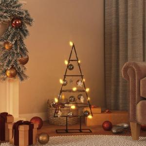 Metalen kerstboom decoratie kerstboom metaal kerstboom dennenboom decoratieve boom metalen boom kerstdecoratie 60 cm zwart