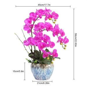 Kunstblumen Künstliche Orchideen-Fake-Pflanzen, Seidenorchideenpflanze mit Porzellanvase, gefälschte Bonsai-Pflanzen, Tischdekoration für jeden Anlass