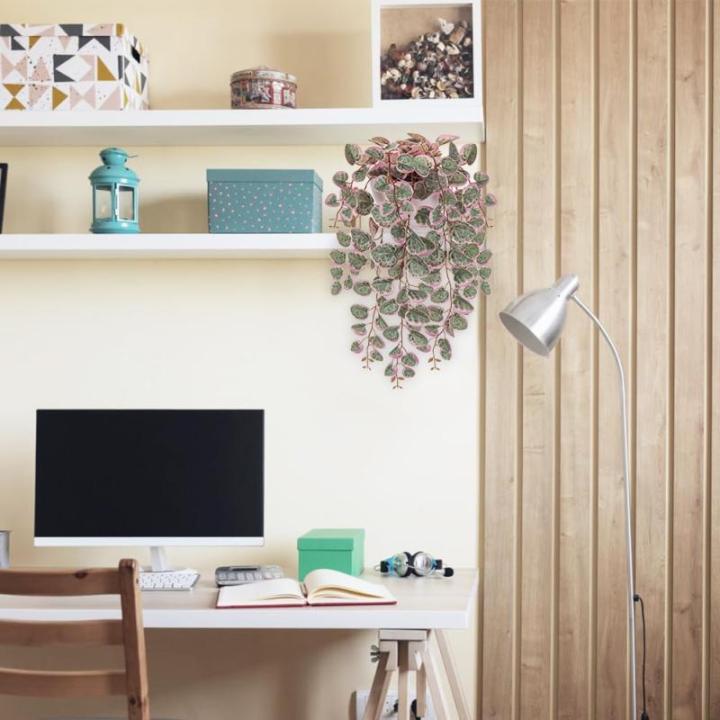 als echt, hangende , 43 cm, decoratieve planten in pot, hangende eucalyptus, plastic planten met hartblad voor slaapkamer, woonkamer, kantoor, deco #2