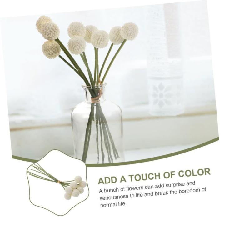 1Stk Simulierte Kugelchrysantheme Blumendekor selber Machen Hochzeitssträuße Layout- künstliche Blumen künstliche blüten schmücken Blumenarrangement Strauß Plastik Weiß