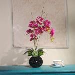 Kunstblumen Dekorative Phalaenopsis, künstliches Blumen-Arrangement mit Keramiktopf, künstliche Seidenpflanzen in Töpfen für die Party zu Hause für jeden Anlass