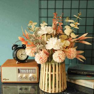 , kunstplanten, kunsthortensia's, zijden bloemen, voor bloemstukken, boeketten, decoratie voor thuis, bruiloft, tuinfeest, champagnekleurig