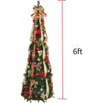 6/7 Fuß großer, 1-Minuten-Pop-Up-Weihnachtsbaum mit Licht, zusammenklappbarer Weihnachtsbaum, Arbol De Navidad Plegable, komplett dekorierter, vorbeleuchteter 6/7 Fuß großer, F