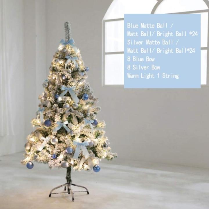 Leichter künstlicher Weihnachtsbaum, beflockter Schnee mit Ornamenten, Metallbeinen, Glasfaser-Baum, klassisch für Dekorationen im Innenbereich, 9,8 Fuß, modisch，A-5Ft(150CM)