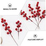 20st Simulation Rote Fruchtgabel Weihnachtsbeeren Picks Künstliche Rote Beeren Zweig Der Stechpalme Rote Beerenzweige Tannenzapfen-beerenpflücker Vasenfüller Rote Beere Schaum