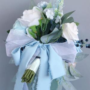Hochzeitssträuße mit Band, künstliche Blumen-Brautsträuße für die Hochzeit