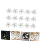 15St Weihnachtsblume Hohle Weihnachtssternblume Künstliche Blumen des Weihnachtssterns künstliche blüten Artificial Simulationsblume Weihnachtsbaumblume Plastik Silver