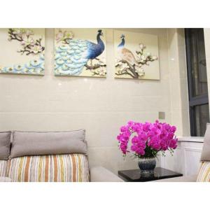 Kunstblumen Künstliches Blumen-Set, Phalaenopsis-Arrangement mit Keramikvase, Seidenblumen-Simulation, Bonsai, Wohnzimmer-Heimdekoration für jeden Anlass