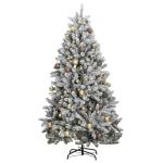 Christbaum Beleuchtet Tannenbaum Kunstbaum mit 8 Beleuchtungsmodi,Weihnachtsdeko Dekobaum Künstlicher Weihnachtsbaum Klappbar 300 LEDs & Kugeln 210 cm
