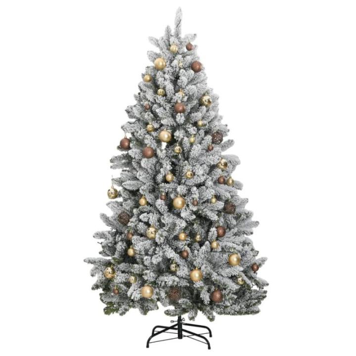 Christbaum Beleuchtet Tannenbaum Kunstbaum mit 8 Beleuchtungsmodi,Weihnachtsdeko Dekobaum Künstlicher Weihnachtsbaum Klappbar 300 LEDs & Kugeln 210 cm