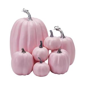 Herfstpompoenen, 7 stuks kunstpompoenen, schuim, herfstpompoen voor oogst, herfst, tafel, thuis, tuin, oogstfeest, Halloween, feestdecoratie