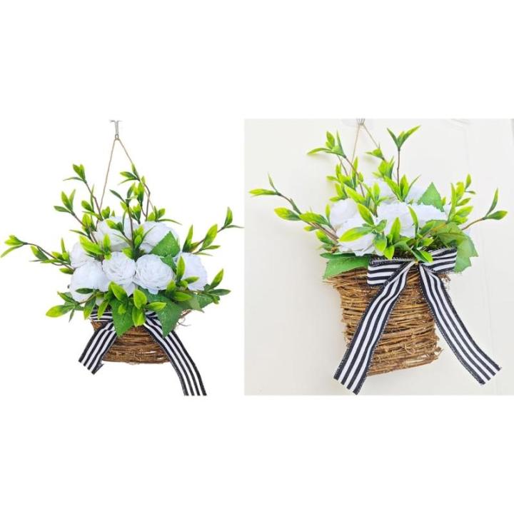 Frühling Pfingstrose Blume Korb Kranz Simulierte Blumen Korb Tür Behänge