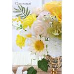 Künstliche Blumen Combo gelbe Blumen Mix Seidenblumen gefälschte Rosen mit Stielen für DIY Hochzeit Brautsträuße, Babyparty, Blumenarrangement, Tischdekoration, Heimdekoration