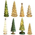 Exquisiter Glas-Weihnachtsbaum mit Lichtern, Glas-Weihnachtsbaum mit Lichtern, Tischplatte, dekorativer Weihnachtsbaum, Leuchtturm-Ornamente (B)