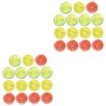 30 STK Nachahmung Einer Zitronenscheibe gefälschte Zitronenscheiben Früchte Fotorequisite künstliche früchte kaffeebecher Grapefruit-Ornamente künstliche Zitronenscheiben PVC