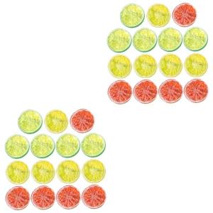 30 STK Nachahmung Einer Zitronenscheibe gefälschte Zitronenscheiben Früchte Fotorequisite künstliche früchte kaffeebecher Grapefruit-Ornamente künstliche Zitronenscheiben PVC