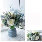 Kunstblumen Künstliche Blumen in Keramikvase, Florale Ornamente Arrangements Wohnzimmertisch Blumendekoration Kunstblumen für jeden Anlass