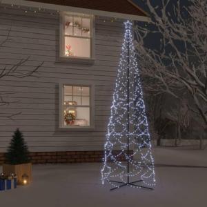 Mobili Weihnachtsbaum mit Kegel, kaltweiß, 1400 LEDs, 160 x 500 cm, Weihnachtsdekoration, Weihnachtsbaum, künstlicher Weihnachtsbaum, dünner Ständer
