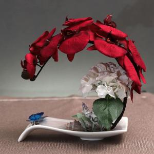 Kunstblumen Künstliche Phalaenopsis-Blumen-Arrangement, künstliche Blumen, Seiden-Orchideen-Blume, für Zuhause, Büro, Dekoration, Party, Hochzeit für jeden Anlass