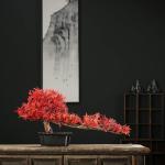 Künstlicher Bonsai-Baum Künstliche Pflanzen, 23 cm, schwarzer Keramiktopf, künstlicher Bonsai-Baum, künstliche Topfpflanze for Zuhause, Büro, Hochzeit, Gartendekoration Künst