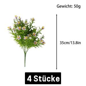 0811 Kunstbloemen, 140 bundels kunstbloemen, outdoor, weerbestendig, als echte , balkonplant voor buiten, balkonbak, tuin, buiten