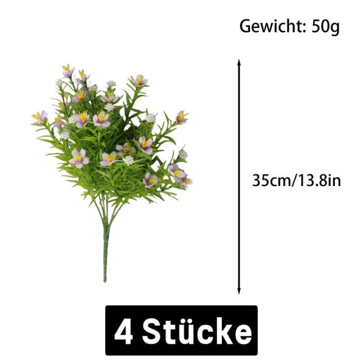 0811 Kunstbloemen, 140 bundels kunstbloemen, outdoor, weerbestendig, als echte , balkonplant voor buiten, balkonbak, tuin, buiten