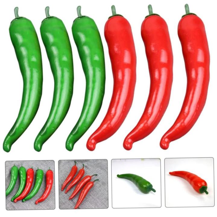 4 Sätze Simuliertes Pepper-Modell Pfeffer-Modell-Requisite Simulation Pfeffer Kuchenmodelldekoration Pfeffer Spielzeug Gefälschte Lebensmittelmodellstütze Poly-Drache 6 Stück *