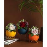 Kunstblumen Künstliche Blumen mit Keramikvase, gefälschte Seidenblumen, nordisches Licht, Luxus-Simulationsblume, Heimtischzubehör für jeden Anlass