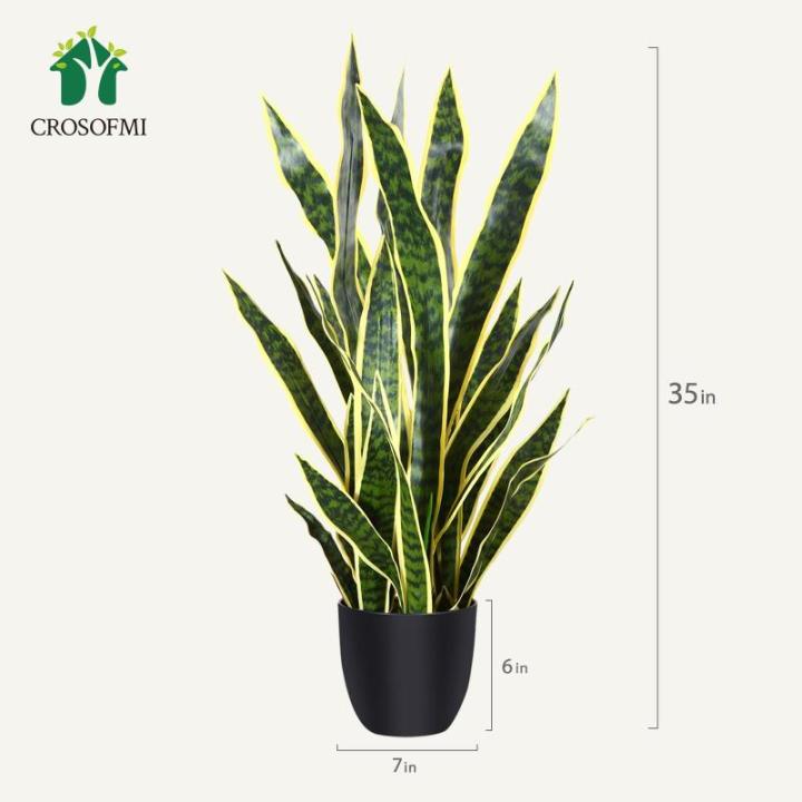 Künstliche Schlangenpflanze 89,9 cm künstlicher Sansevieria-Baum mit 32 Blättern, perfekte künstliche Schwiegermutter im Topf für Innenbereich