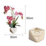 Kunstblumen Künstliche Blumen, 3 Zweige Orchideen im Topf, lebensechte künstliche Schmetterlingsblumen mit Keramikvase, Heimbüro-Dekoration für jeden Anlass