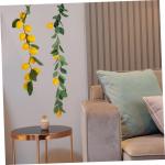 6 STK Simulation Zitronenrattan Grüne Blättergirlande Szene kunstplflanze Artificial Plant gelbe Eukalyptusgirlande Dekor Sommerliche Zitronengirlande Sommerdeko Plastik Yellow