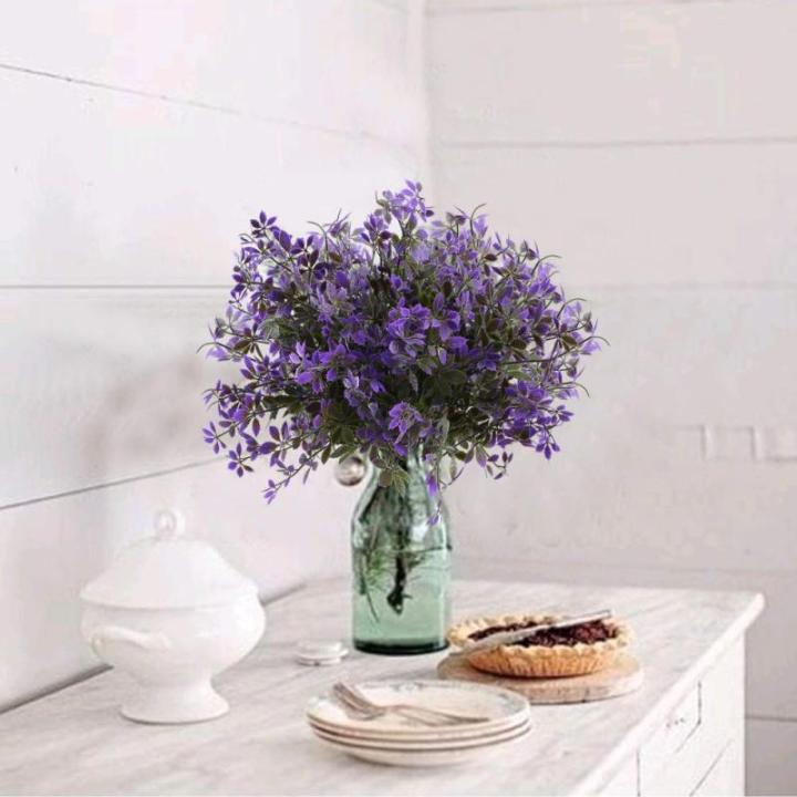 2pcs Künstliche Pflanzen Lila Kunstblumen Ahornblatt Plastikblumen Lila Künstliche Dekopflaznen Sträucher Unechte Pflanzen für Tischdeko Balkon Draußen Fensterbank Dekoration