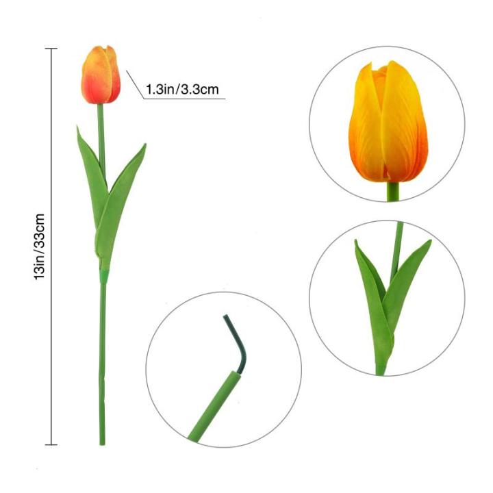 12 stuks latex kunsttulpen - nep-tulpen, , nep-tulpen, bloem met natuurlijke touch voor thuis, kantoor, bruiloftsdecoratie (rood en geel)