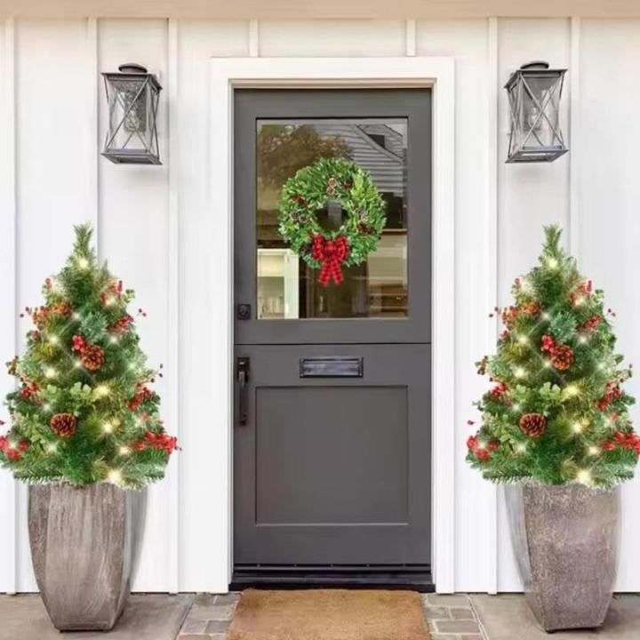 Holiday Planter Filler, Artificial Christmas Urn Filler, Faux Christmas Flowers for Outdoor Planters, Lighted Artificial Christmas Pre-lit Decorations with Tripod Stake, Pot Filler