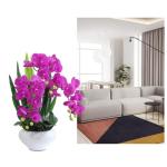 Kunstblumen Künstliche Orchideen – Realistische Touch-Orchideen-Bonsai in Keramikvase, Phalaenopsis-Kunstblumen-Arrangement im Topf für jeden Anlass