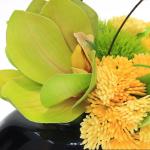 Kunstblumen Kleine künstliche Blumen in Vase, grüne Pflanze, Glasblumenarrangement, für Tischdekoration im Home Office für jeden Anlass