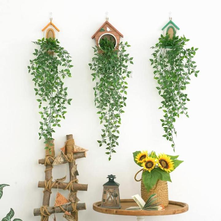 Hangende , 2 stuks, 95 cm, mandala, kunststof, planten, , groene hangplant voor muren, vensterbank, kast, decoratie, balkon, muur, hangmand, decoratie