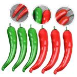 2 Sätze Simuliertes Pepper-Modell Wohnungsdeko Hausdeko Kunstgemüse Simulation Pfeffer Gefälschte Pfefferstütze Vorzeigemodell Gefälschte Essensrequisite Poly-Drache 6 Stück 